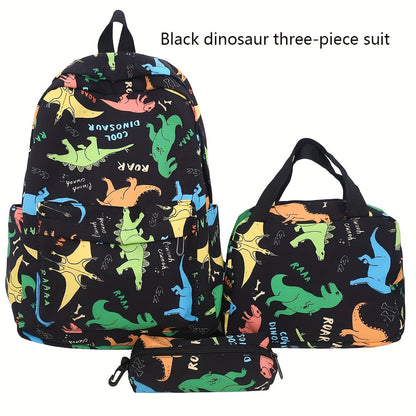 3pcs Casual Shoulder Backpack Set, New Fashionable Simple Large Capacity Lightweight Casual Backpack