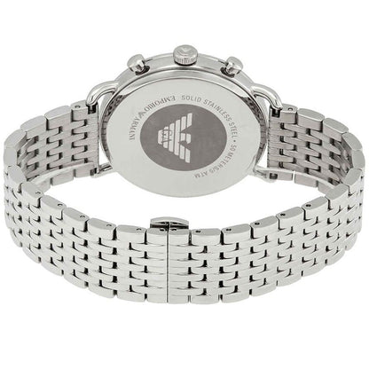 Emporio Armani Men's Watch Stainless Steel Silver Strap With Blue Dial AR11238 Aviator