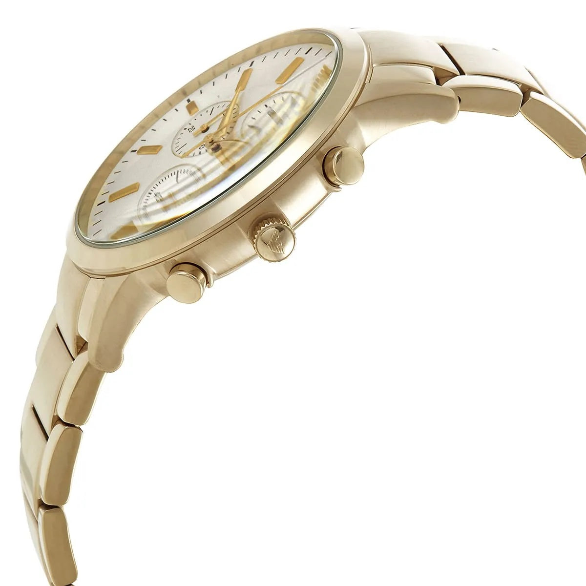 Emporio Armani Men's Watch Stainless Steel Gold Strap With Silver Dial AR11332 Renato