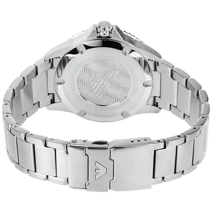 Emporio Armani Men's Watch Stainless Steel Silver Strap With Blue Dial AR11339 Diver