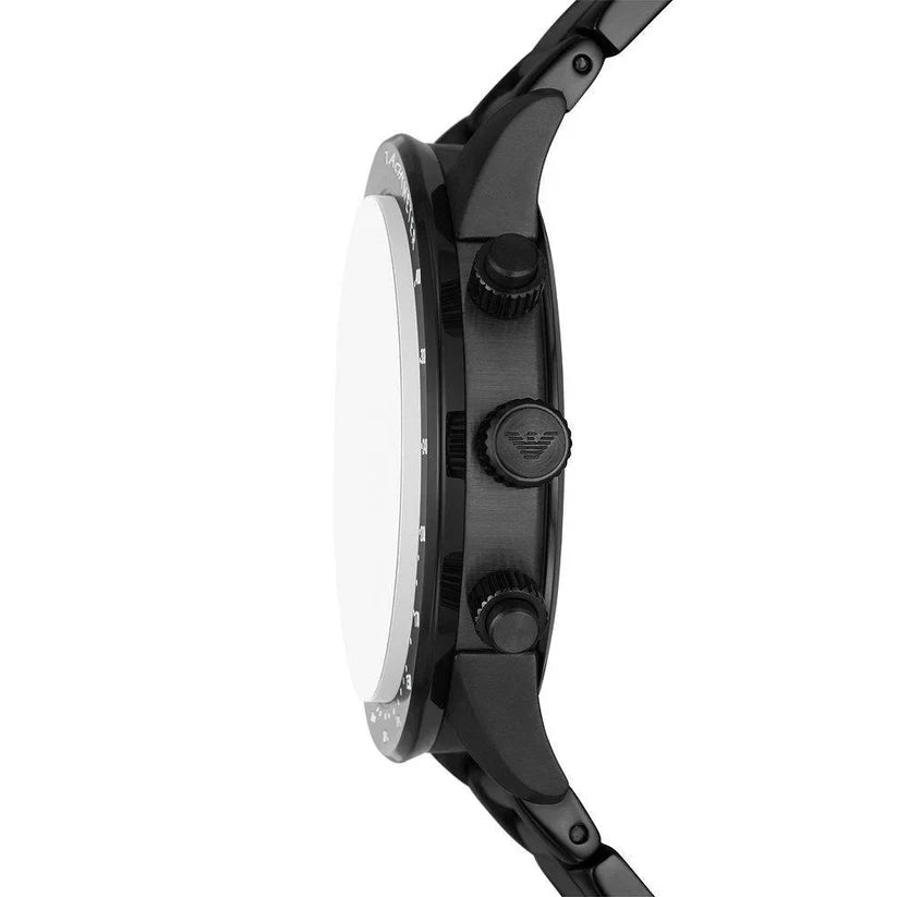 Emporio Armani Chronograph Black Stainless Steel Mens Watch 43mm AR11472