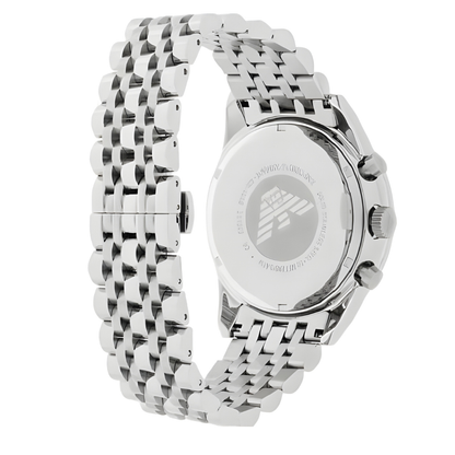 Emporio Armani Men's Watch Stainless Steel Silver Strap With Black Dial  AR5983 Tazio