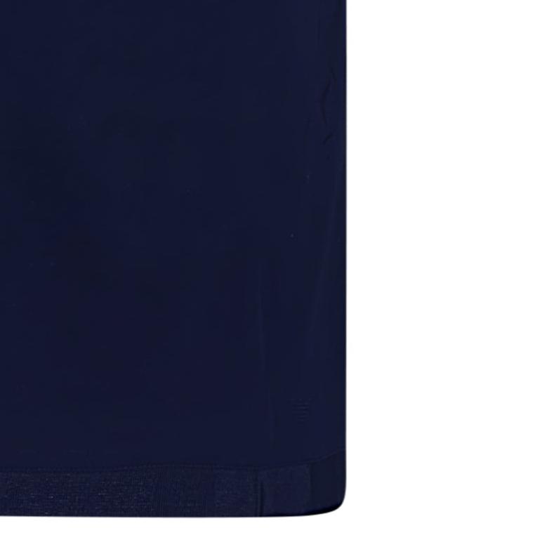 Emporio Armani Eagle Logo Mercerised Button Up T-Shirt Navy