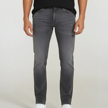 Emporio Armani J06 Slim Fit 5 Pocket Silver Eagle Black Belt Patch Jeans Grey