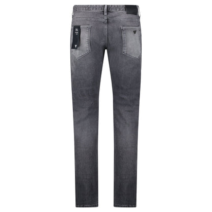 Emporio Armani J06 Slim Fit 5 Pocket Silver Eagle Black Belt Patch Jeans Grey