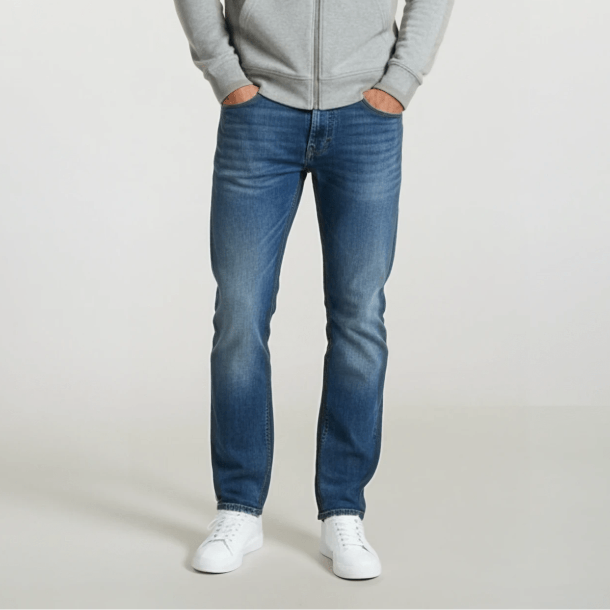 Emporio Armani J16 Slim-Cut Stonewashed Jeans in Blue