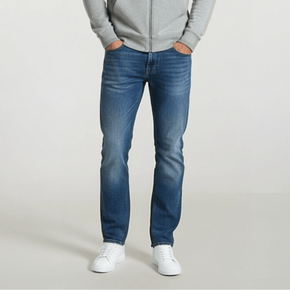Emporio Armani J16 Slim-Cut Stonewashed Jeans in Blue