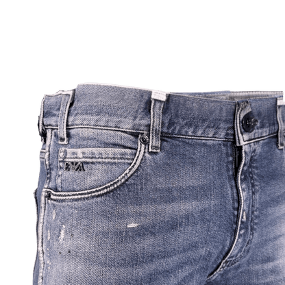 Emporio Armani J16 Slim-Cut Stonewashed Jeans in Blue