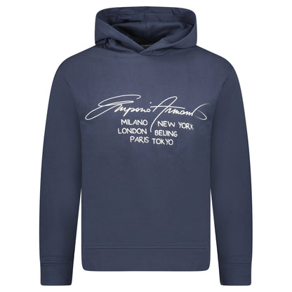 Emporio Armani Front Print Hooded Sweatshirt Navy