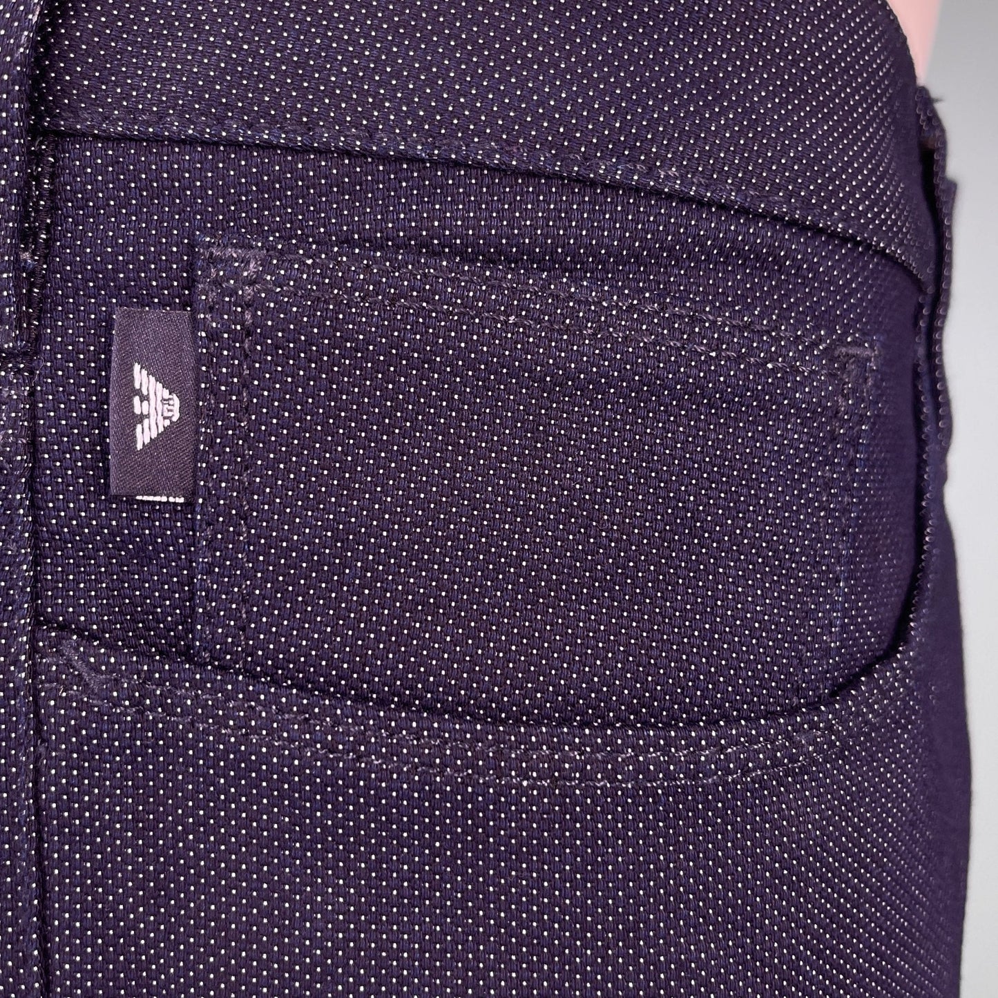 Emporio Armani J06 Slim Fit 5 Pocket Grey Eagle Black Belt Patch Jeans Navy