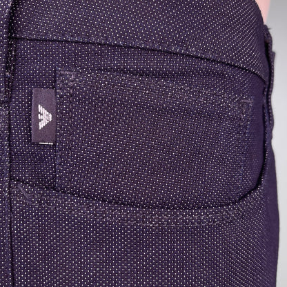 Emporio Armani J06 Slim Fit 5 Pocket Grey Eagle Black Belt Patch Jeans Navy