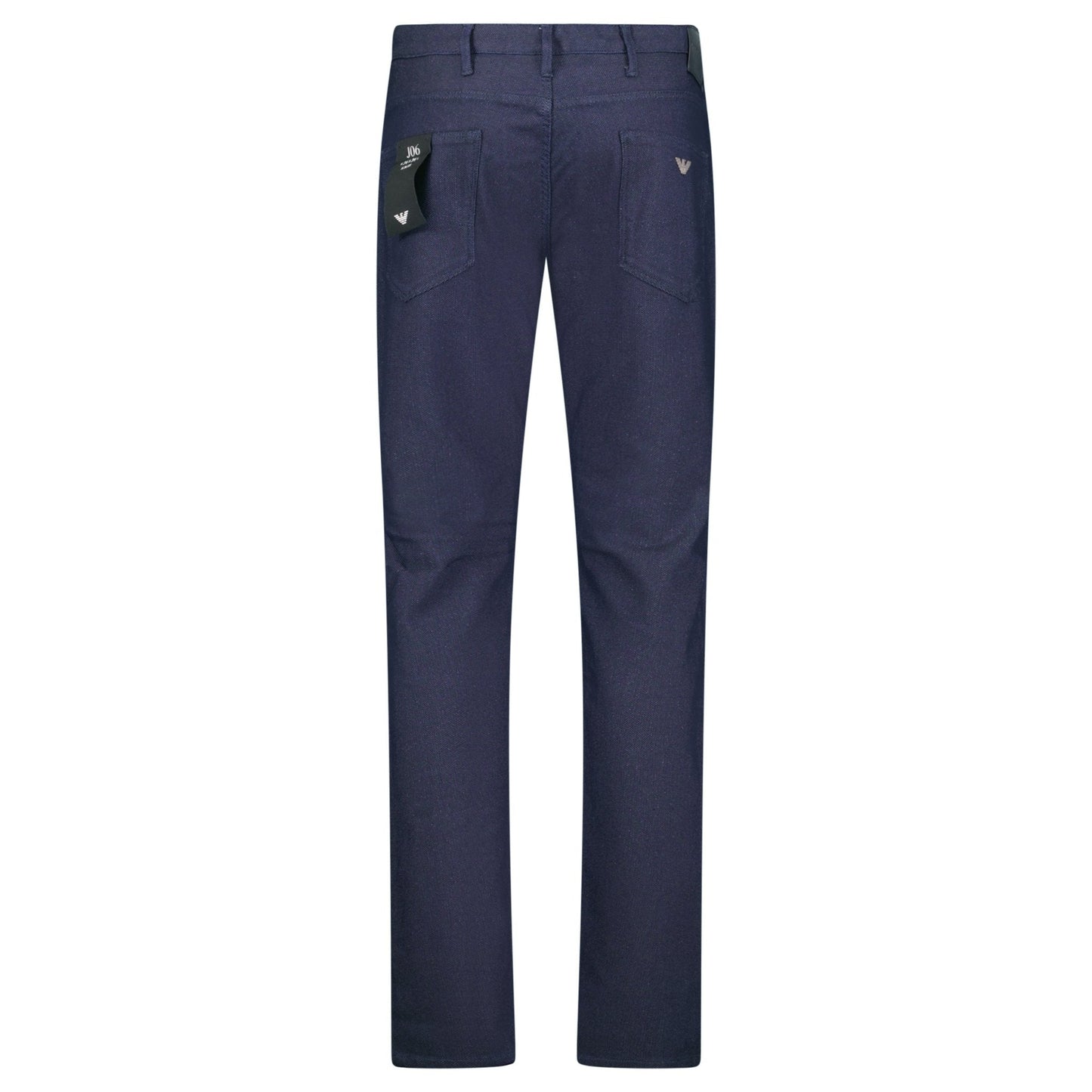 Emporio Armani J06 Slim Fit 5 Pocket Grey Eagle Black Belt Patch Jeans Navy