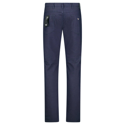 Emporio Armani J06 Slim Fit 5 Pocket Grey Eagle Black Belt Patch Jeans Navy