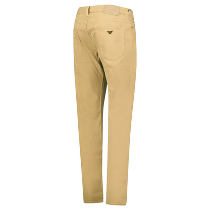 Emporio Armani J06 Slim Fit 5 Pocket Silver Eagle Belt Patch Jeans Beige