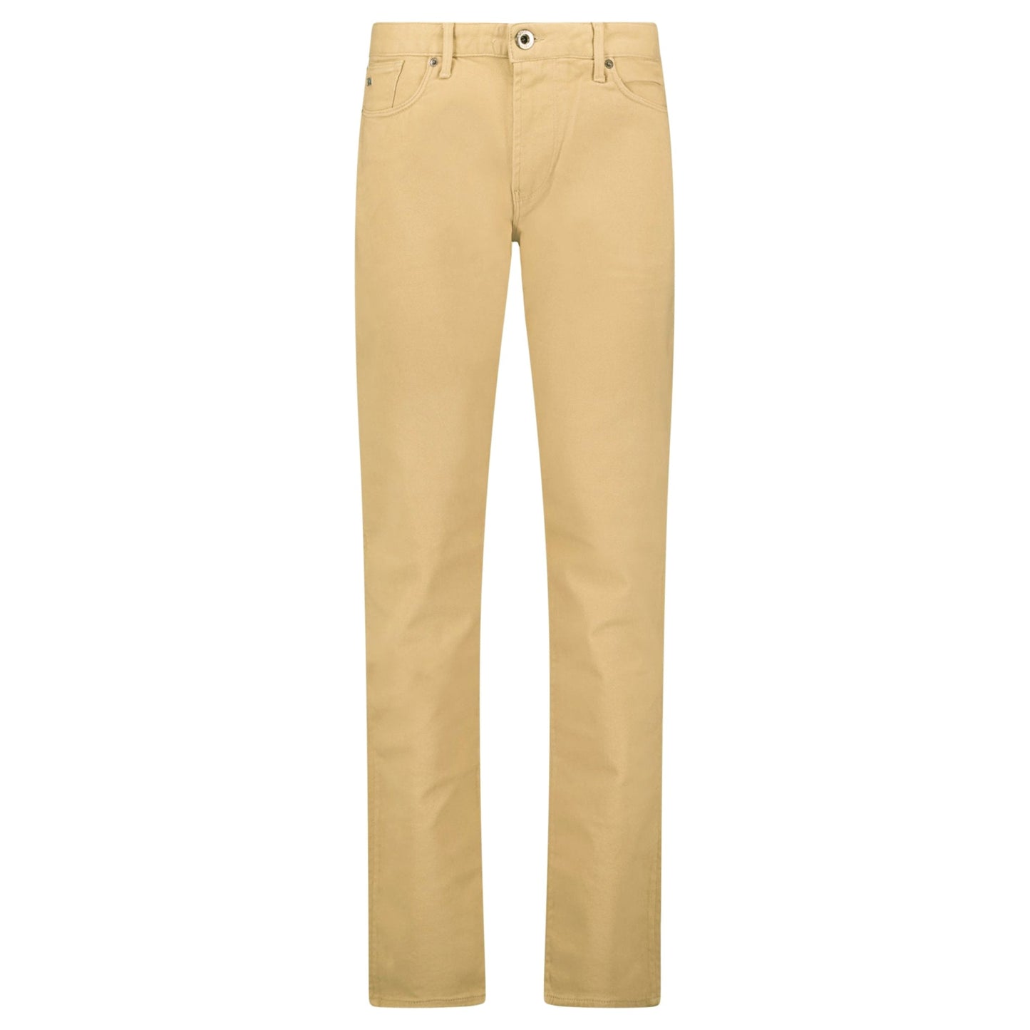 Emporio Armani J06 Slim Fit 5 Pocket Silver Eagle Belt Patch Jeans Beige
