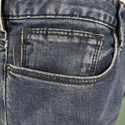 Emporio Armani J06 Slim Fit 5 Pocket Silver Eagle Belt Patch Jeans Blue