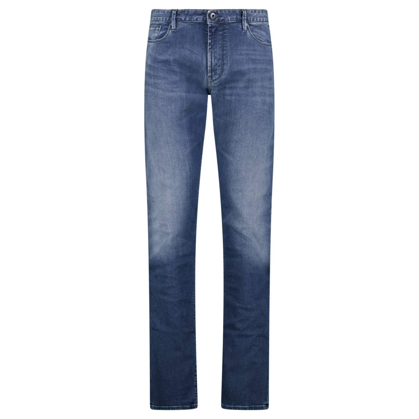 Emporio Armani J06 Slim Fit 5 Pocket Silver Eagle Belt Patch Jeans Blue