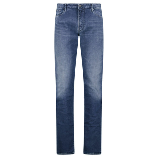 Emporio Armani J06 Slim Fit 5 Pocket Silver Eagle Belt Patch Jeans Blue
