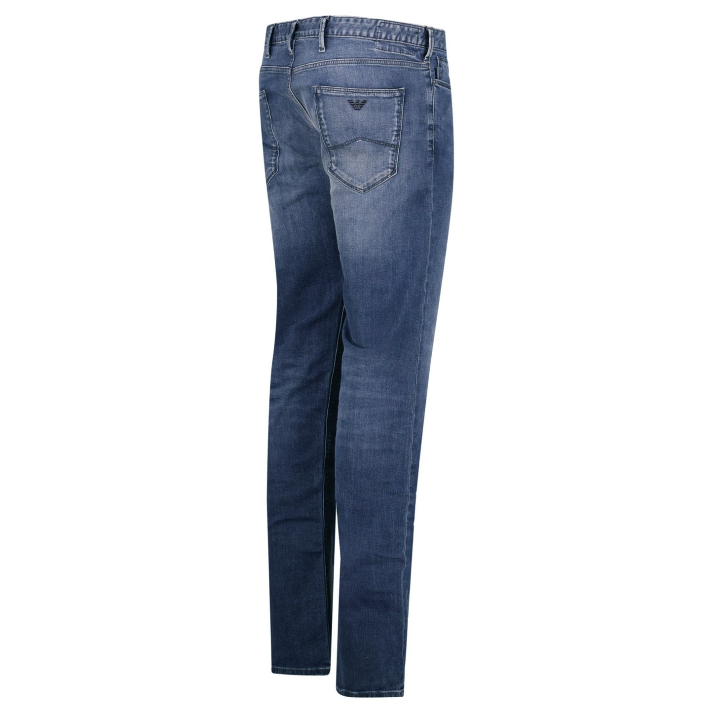 Emporio Armani J06 Slim Fit 5 Pocket Silver Eagle Belt Patch Jeans Blue