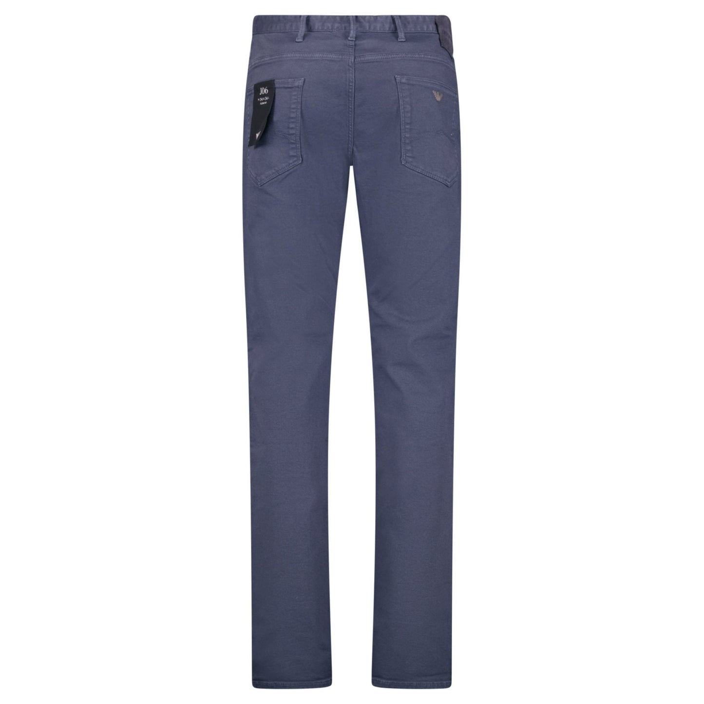 Emporio Armani J06 Slim Fit 5 Pocket Silver Eagle Blue Belt Patch Jeans Blue