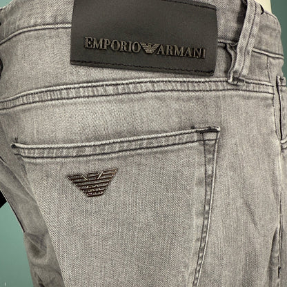 Emporio Armani J75 Slim Fit 5 Pocket Jeans Light Grey