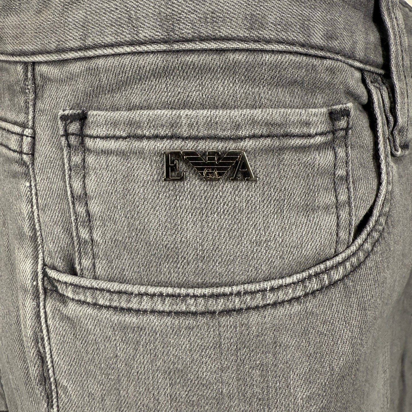 Emporio Armani J75 Slim Fit 5 Pocket Jeans Light Grey