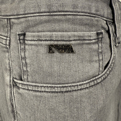 Emporio Armani J75 Slim Fit 5 Pocket Jeans Light Grey