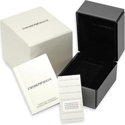 Emporio Armani Women's Watch Stainless Steel Silver & God Tone Strap White Pave Crystal White Dial AR8031 Gianni T-Bar