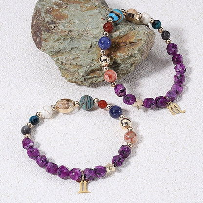 Natural Stone Hemp Stone Cut Surface Eight Planets Personalized Fashionable All-match