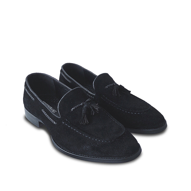 Summer Slip-on Men's British Matte Leather Vintage Leather Shoes Breathable Casual