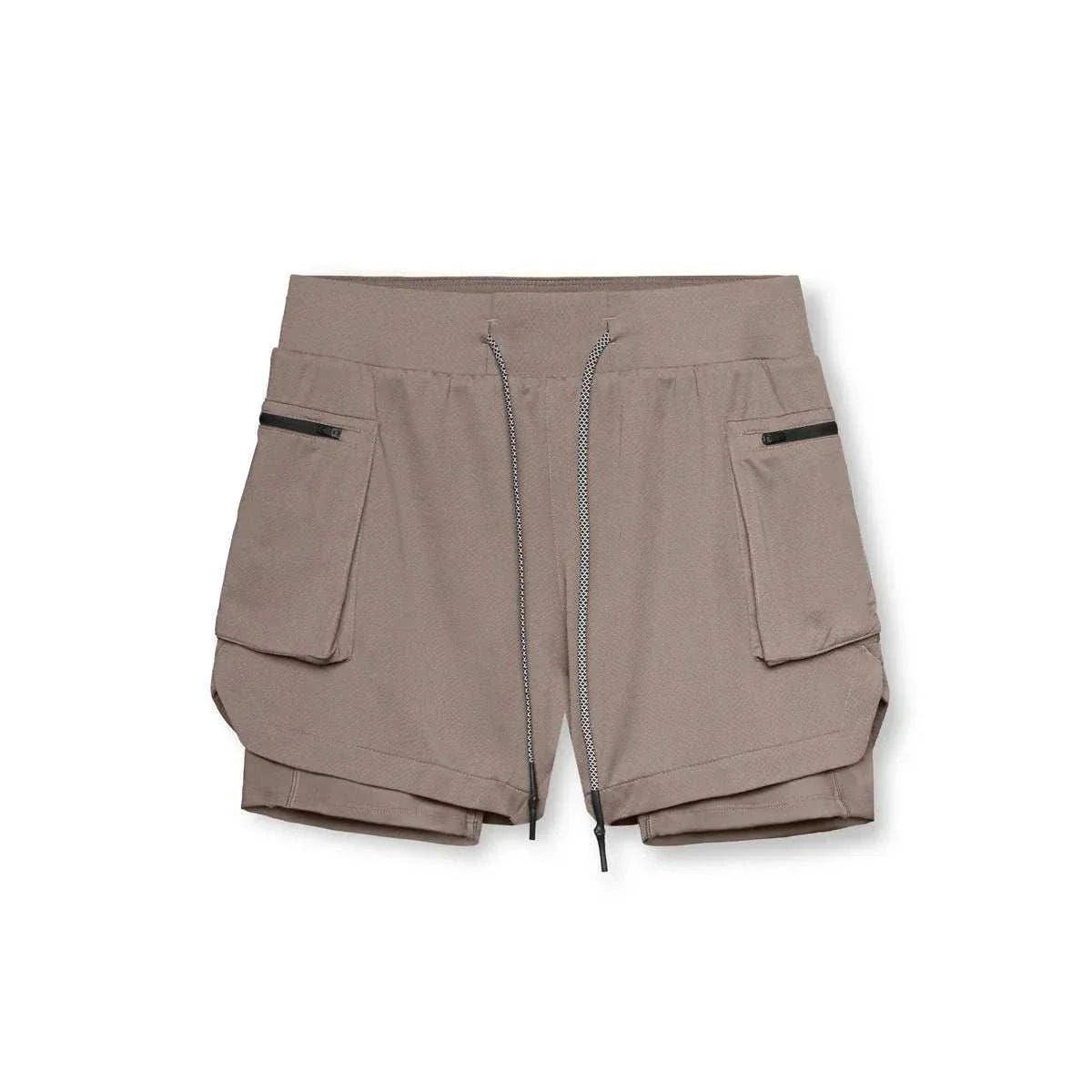 Men 2 in 1 Running Training Joggers Gym Shorts With Phone Pocket