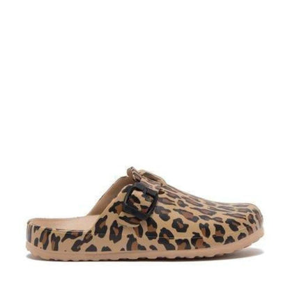 MIA Womens Clogs, Brown Leopard Style Sandals (size 7)