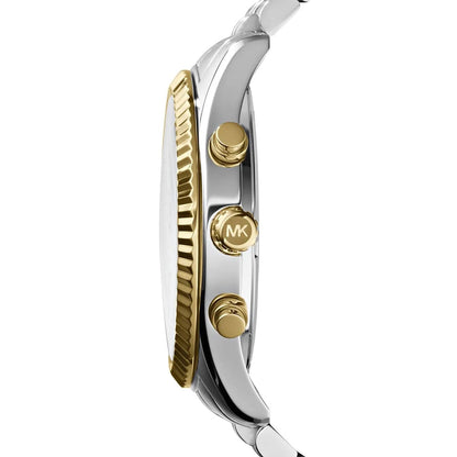 Michael Kors Men’s Watch Two-Tone Silver And Gold Strap With Silver Dial MK8344