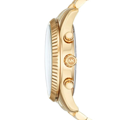 Michael Kors Men’s Watch Stainless Steel Gold Strap With Pave Crystal Dial MK8494