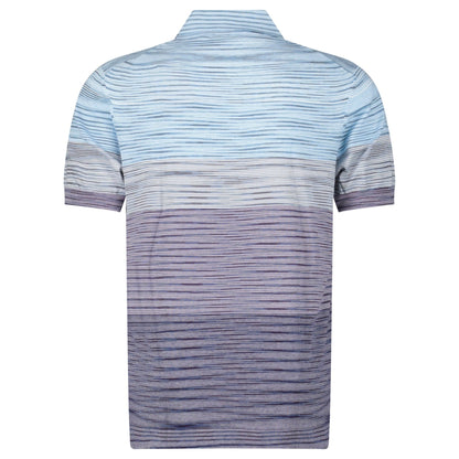 Missoni Short Sleeve Polo Knitted Light Blue And Purple Tones