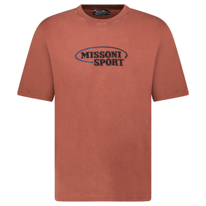Missoni Sport Embroidery Logo Crew Neck T-Shirt Rust Brown