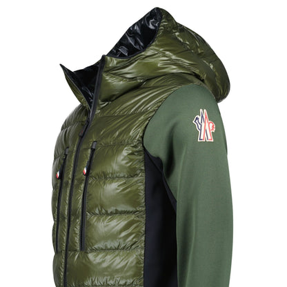 Moncler Grenoble Padded Zip Up Hooded Jacket Green
