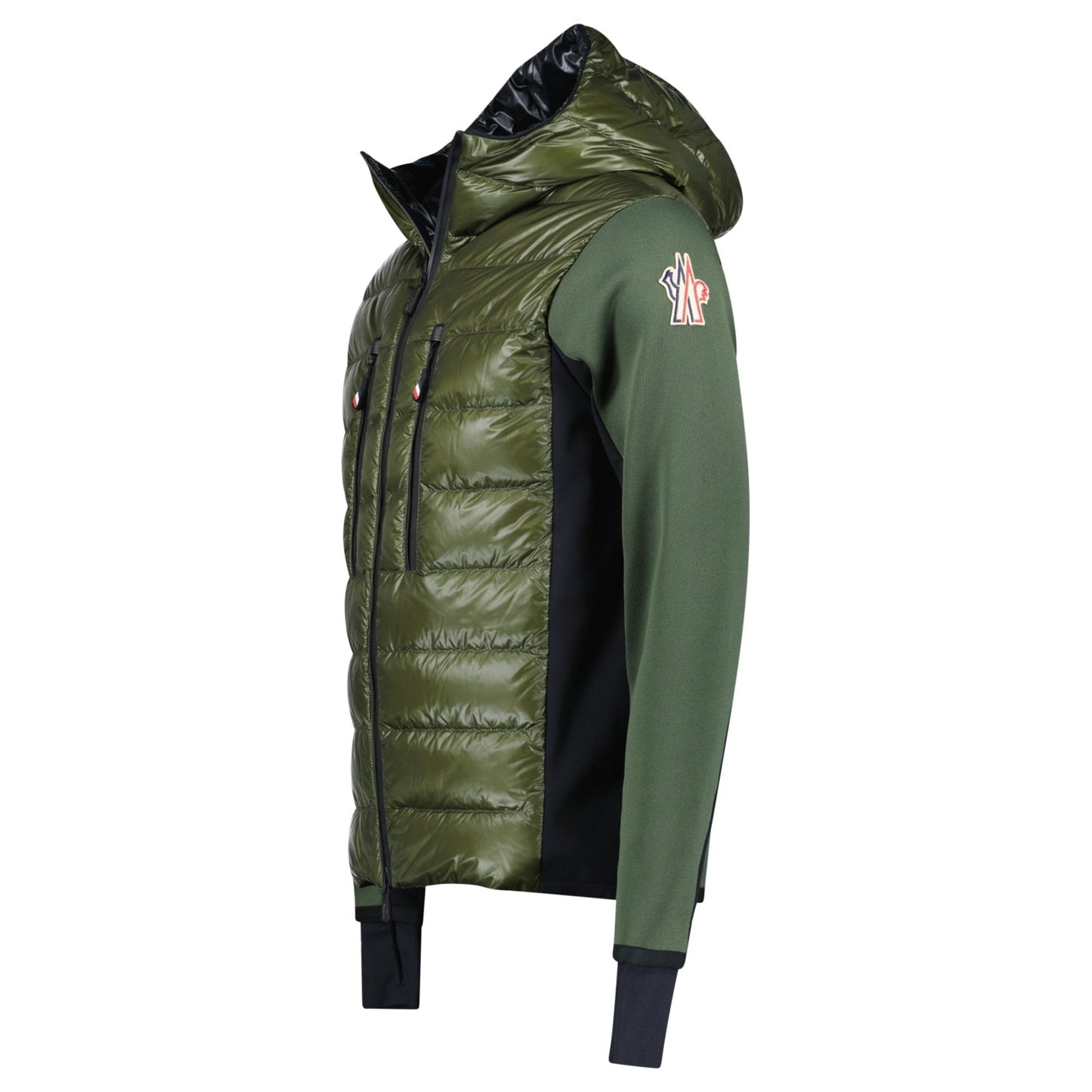 Moncler Grenoble Padded Zip Up Hooded Jacket Green