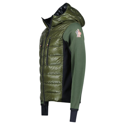 Moncler Grenoble Padded Zip Up Hooded Jacket Green