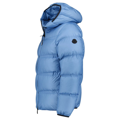 Moncler 'Masac' Hooded Short Down Jacket Blue