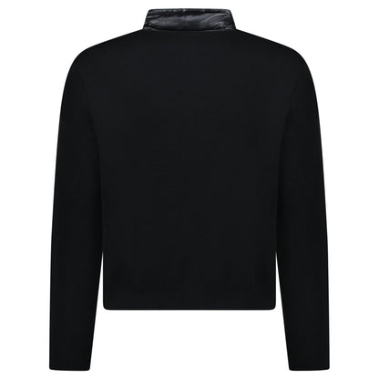 Moncler Padded Wool Zip-Up Cardigan Black