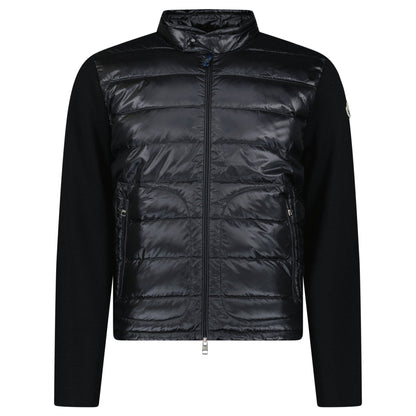 Moncler Padded Wool Zip-Up Cardigan Black