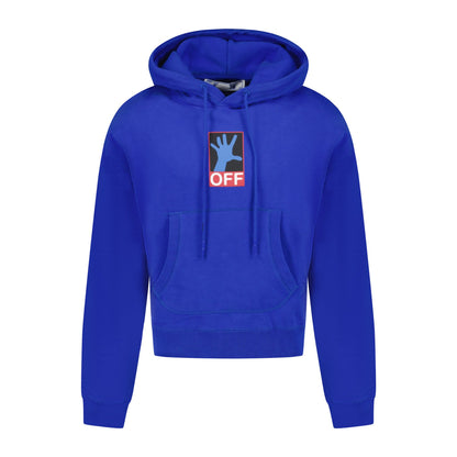 Off-White '90'S Hand Over' Logo Hoodie Blue