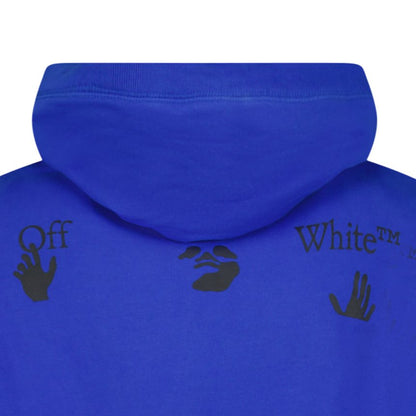 Off-White '90'S Hand Over' Logo Hoodie Blue