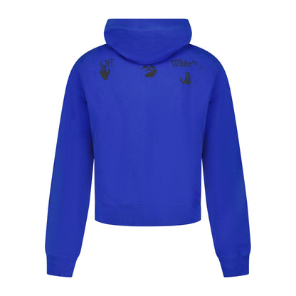 Off-White '90'S Hand Over' Logo Hoodie Blue
