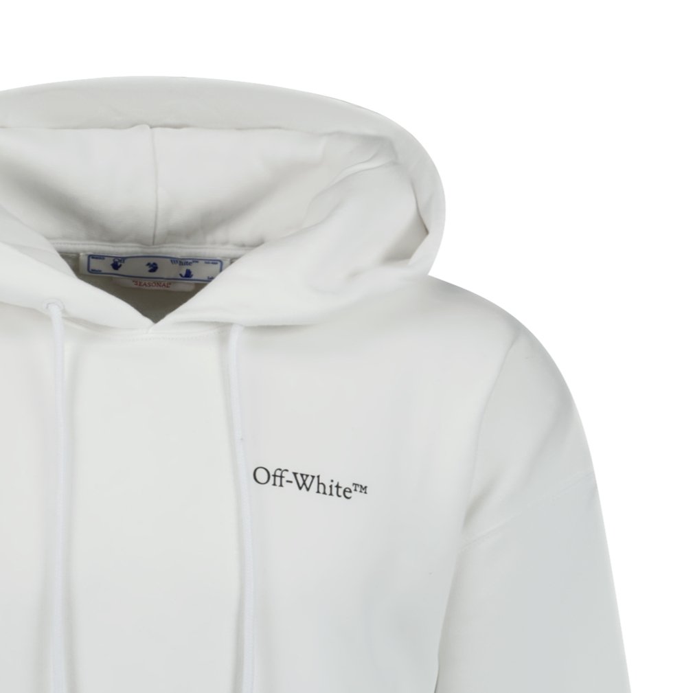 Off-White Caravaggio Logo Hooded Sweatshirt White