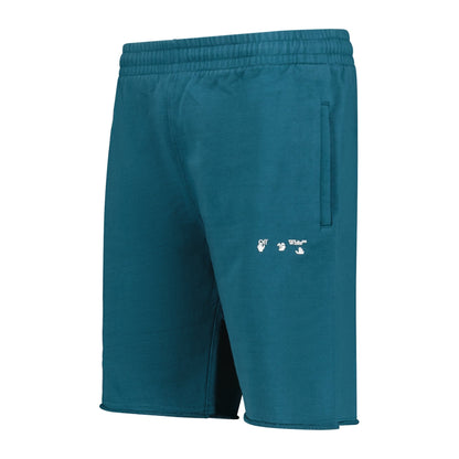 Off-White Cotton Sweat Shorts Duck Green