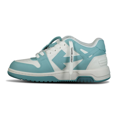 Off-White Out Of Office Calf Leather Trainer White & Celadon Blue