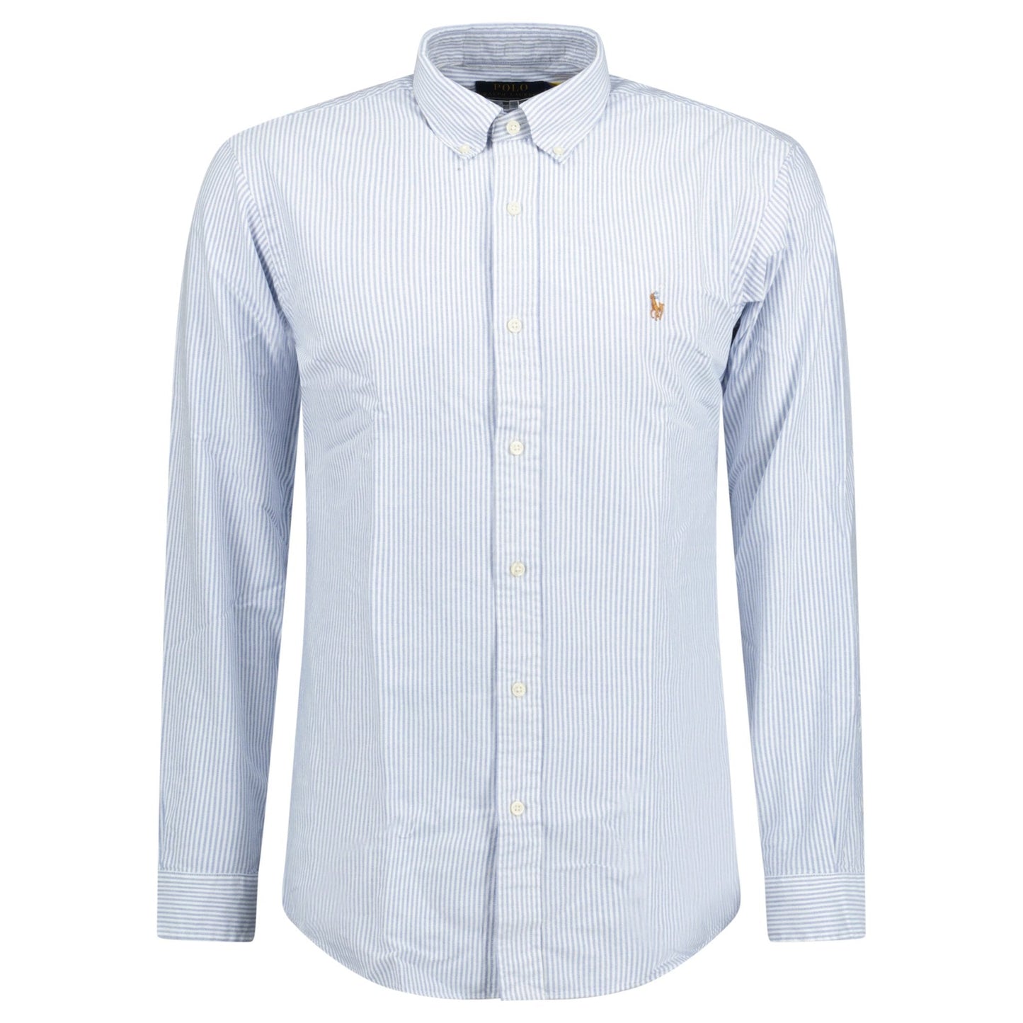 Polo Ralph Lauren Custom Fit Striped Stretch Oxford Shirt Blue & White