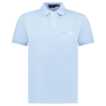 Polo Ralph Lauren Mesh Slim Fit Polo Shirt in Office Blue.